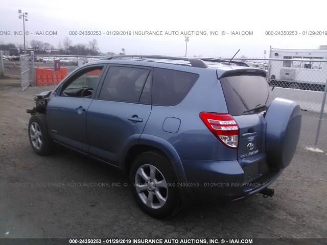 2T3DK4DV7AW028366 - 2010 TOYOTA RAV4 LIMITED BLUE photo 3