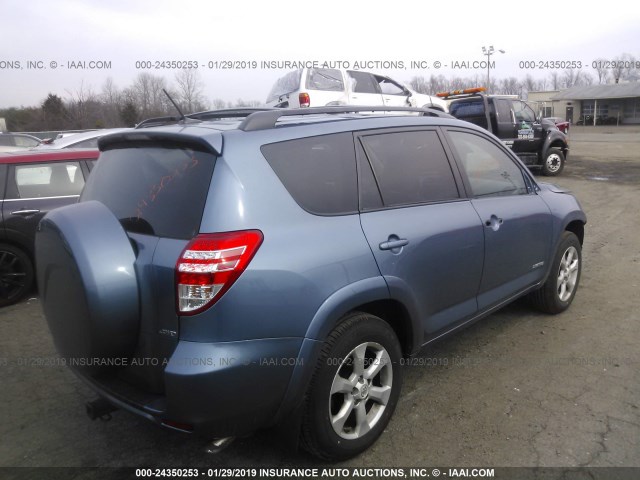 2T3DK4DV7AW028366 - 2010 TOYOTA RAV4 LIMITED BLUE photo 4