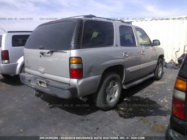 1GNEK13T26R140946 - 2006 CHEVROLET TAHOE K1500 SILVER photo 4