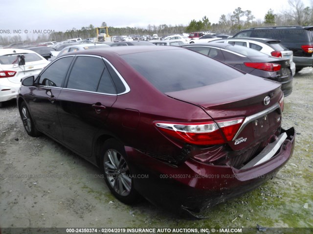 4T1BF1FKXHU711808 - 2017 TOYOTA CAMRY LE/XLE/SE/XSE MAROON photo 3