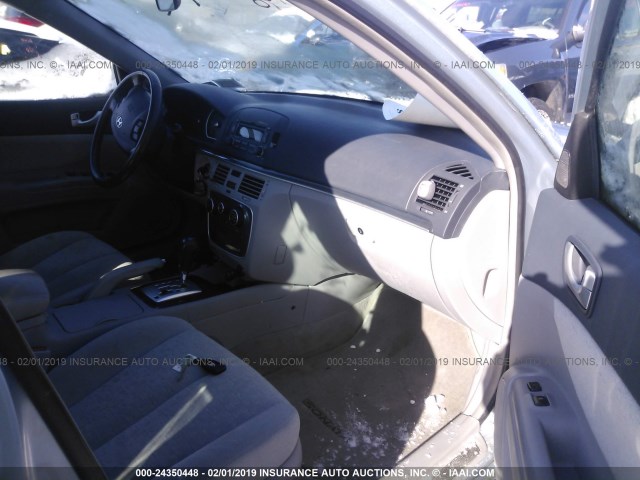 5NPEU46F16H127820 - 2006 HYUNDAI SONATA GLS/LX SILVER photo 5