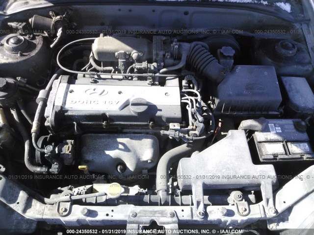 KMHCG35C24U302395 - 2004 HYUNDAI ACCENT GL GRAY photo 10