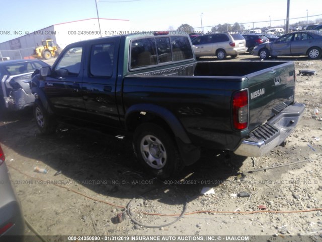 1N6ED27T5YC387917 - 2000 NISSAN FRONTIER CREW CAB XE/CREW CAB SE GREEN photo 3