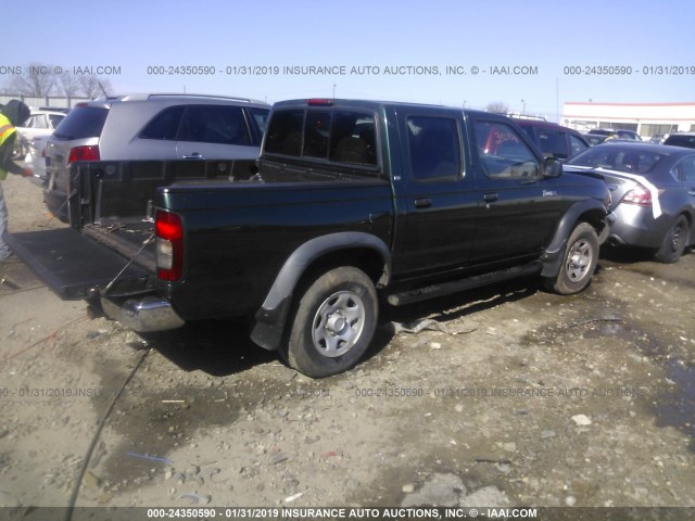 1N6ED27T5YC387917 - 2000 NISSAN FRONTIER CREW CAB XE/CREW CAB SE GREEN photo 4