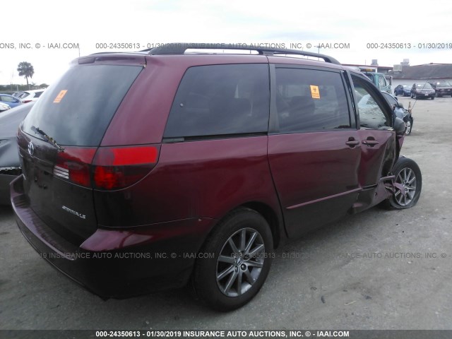 5TDZA23C15S340476 - 2005 TOYOTA SIENNA CE/LE RED photo 4