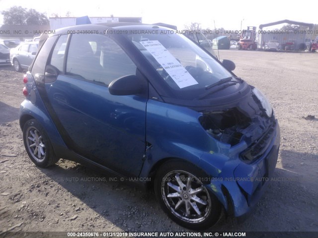 WMEEK31X29K230171 - 2009 SMART FORTWO PASSION BLUE photo 1