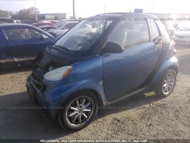 WMEEK31X29K230171 - 2009 SMART FORTWO PASSION BLUE photo 2