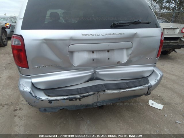 2D4GP44L35R166132 - 2005 DODGE GRAND CARAVAN SXT SILVER photo 6