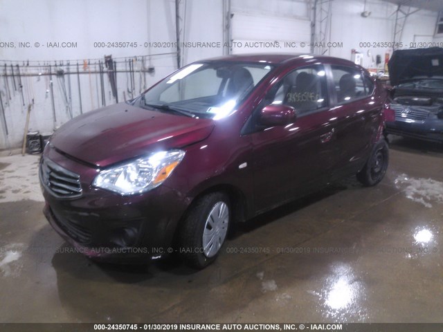 ML32F3FJ7HHF11815 - 2017 MITSUBISHI MIRAGE G4 ES იასამნისფერი ფოტო 2