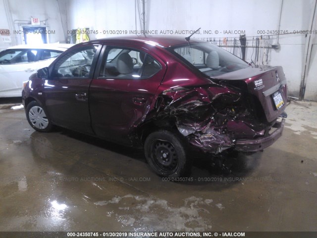 ML32F3FJ7HHF11815 - 2017 MITSUBISHI MIRAGE G4 ES იასამნისფერი ფოტო 3