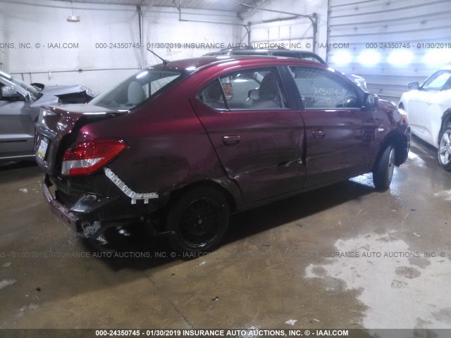 ML32F3FJ7HHF11815 - 2017 MITSUBISHI MIRAGE G4 ES იასამნისფერი ფოტო 4