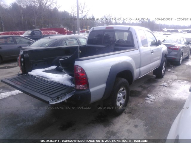 5TEUX42N35Z105930 - 2005 TOYOTA TACOMA ACCESS CAB ვერცხლისფერი ფოტო 4