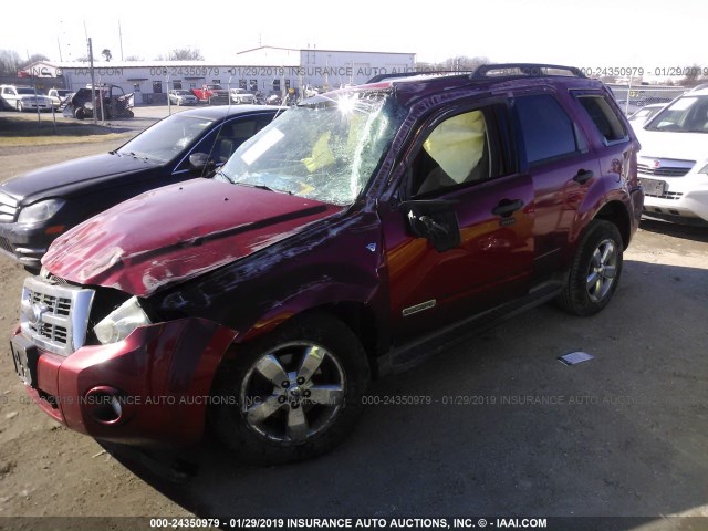 1FMCU03198KE61912 - 2008 FORD ESCAPE XLT RED photo 2