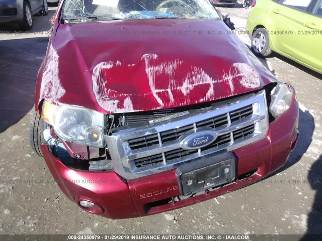 1FMCU03198KE61912 - 2008 FORD ESCAPE XLT RED photo 6