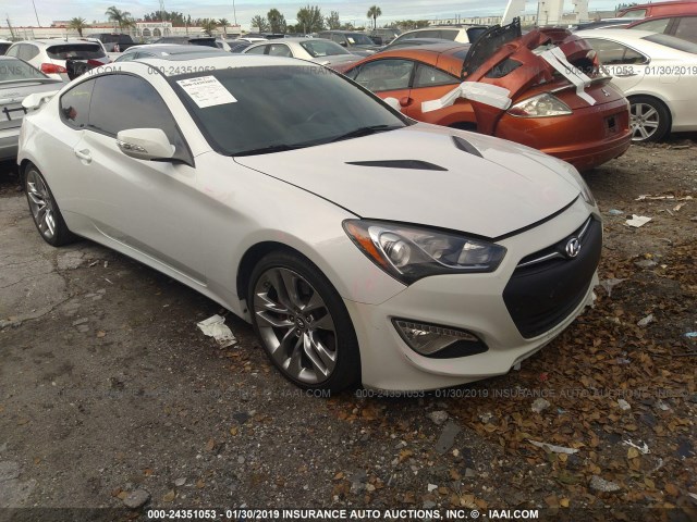 KMHHU6KJXDU105767 - 2013 HYUNDAI GENESIS COUPE 3.8L WHITE photo 1