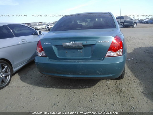 KMHDN46D46U214359 - 2006 HYUNDAI ELANTRA GLS/GT/LIMITED GREEN photo 6