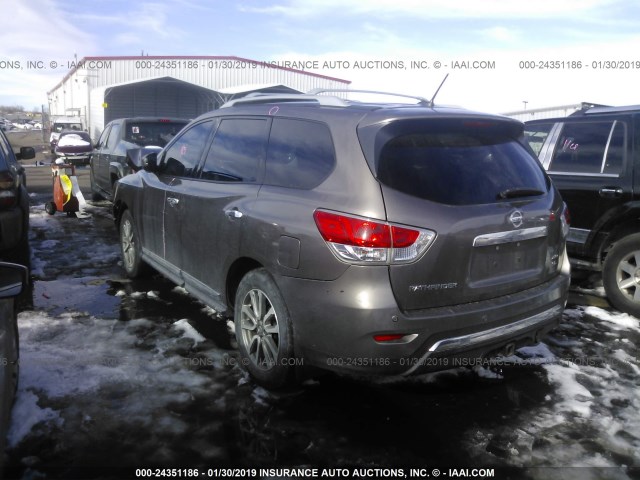 5N1AR2MM1DC682227 - 2013 NISSAN PATHFINDER S/SV/SL/PLATINUM GRAY photo 3