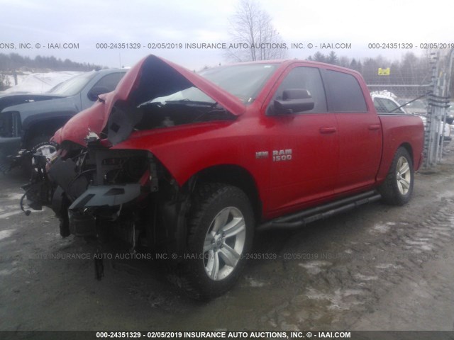 1C6RR7MT7ES109116 - 2014 RAM 1500 SPORT RED photo 2