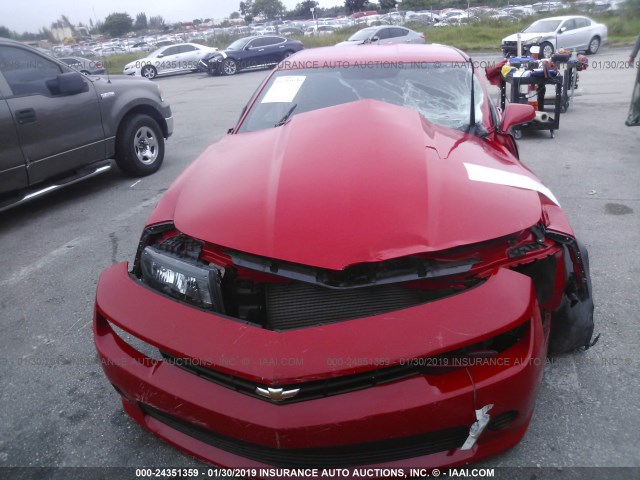 2G1FB1E39F9311253 - 2015 CHEVROLET CAMARO LS RED photo 6