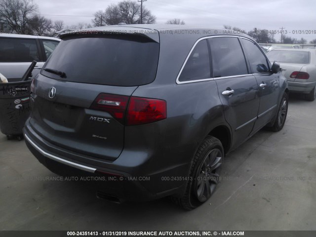 2HNYD2H59AH518599 - 2010 ACURA MDX ADVANCE GRAY photo 4