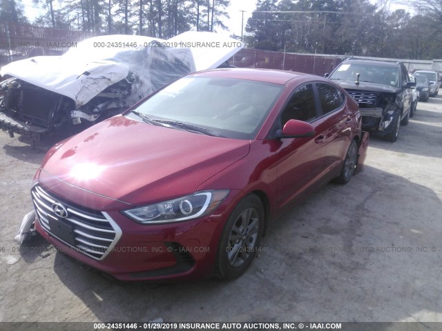 5NPD84LF0HH147838 - 2017 HYUNDAI ELANTRA SE/VALUE/LIMITED RED photo 2