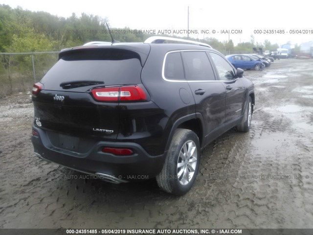 1C4PJMDS0FW633702 - 2015 JEEP CHEROKEE LIMITED BLACK photo 4