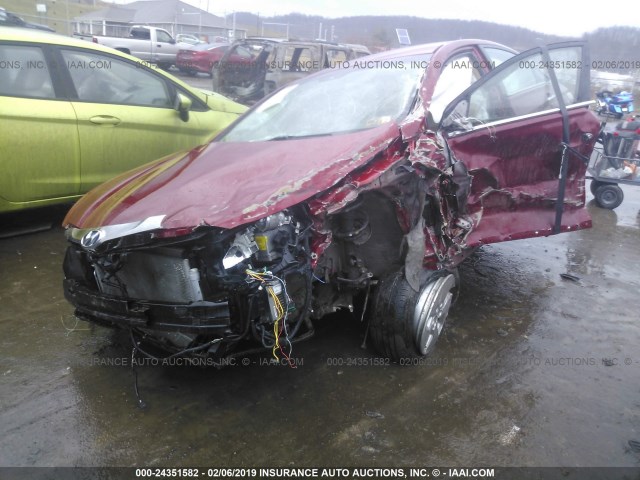 KMHEC4A47CA045033 - 2012 HYUNDAI SONATA HYBRID MAROON photo 2