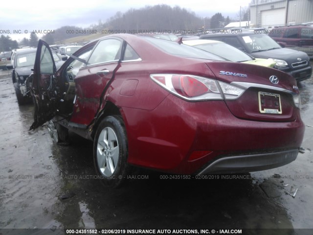 KMHEC4A47CA045033 - 2012 HYUNDAI SONATA HYBRID MAROON photo 3