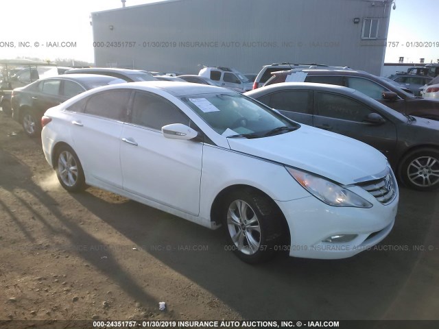 5NPEC4ACXDH650590 - 2013 HYUNDAI SONATA SE/LIMITED WHITE photo 1