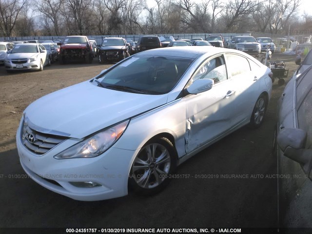 5NPEC4ACXDH650590 - 2013 HYUNDAI SONATA SE/LIMITED WHITE photo 2