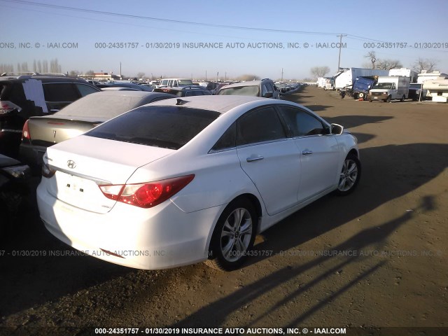 5NPEC4ACXDH650590 - 2013 HYUNDAI SONATA SE/LIMITED WHITE photo 4