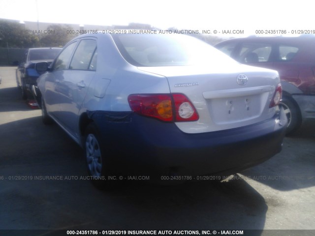 JTDBL40E699075510 - 2009 TOYOTA COROLLA LE/XLE SILVER photo 3