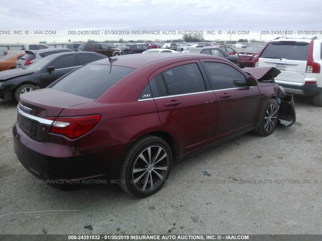 1C3CCBBB2EN153251 - 2014 CHRYSLER 200 TOURING MAROON photo 4