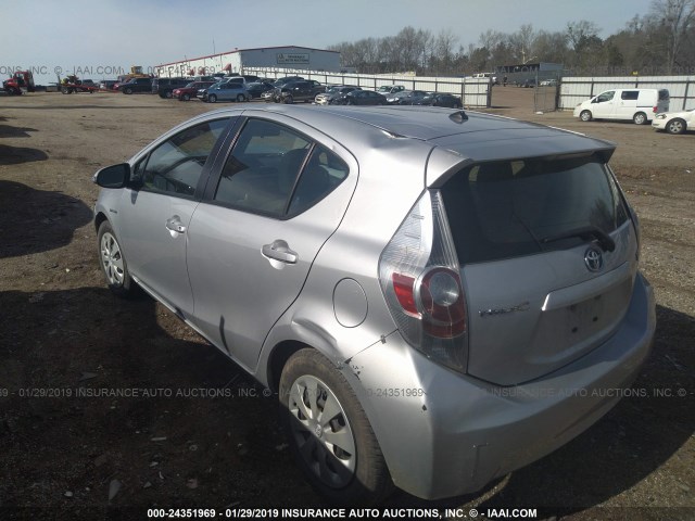 JTDKDTB34D1056318 - 2013 TOYOTA PRIUS C SILVER photo 3