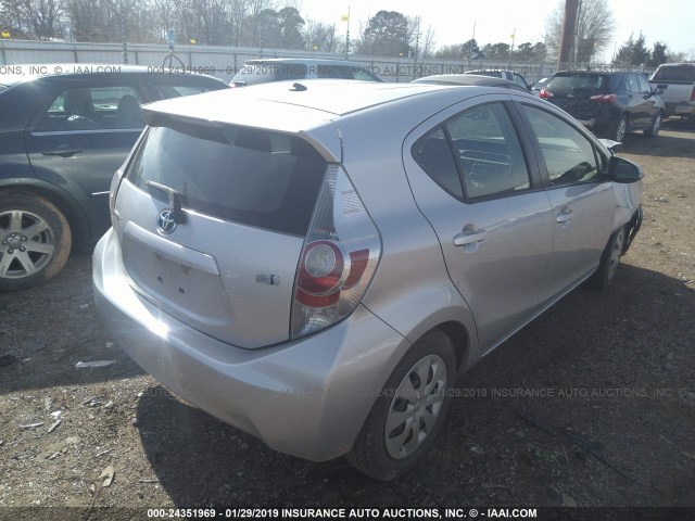 JTDKDTB34D1056318 - 2013 TOYOTA PRIUS C SILVER photo 4