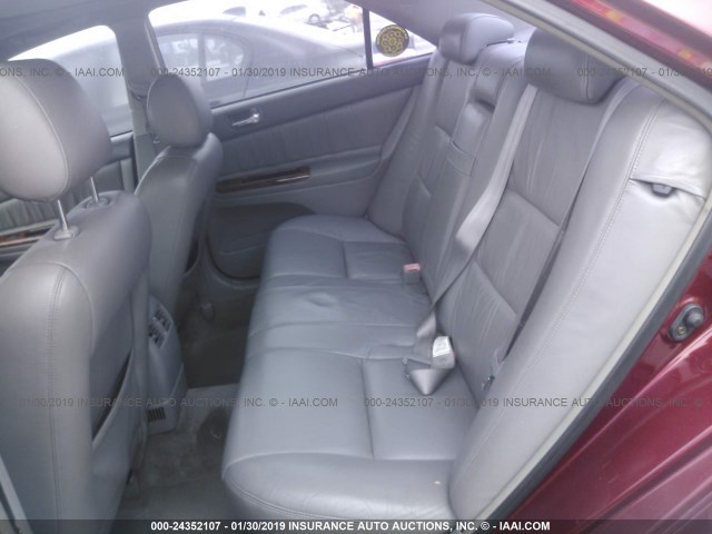 JTDBF30K020013568 - 2002 TOYOTA CAMRY LE/XLE/SE RED photo 8