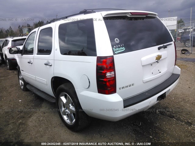 1GNSCBE03DR160077 - 2013 CHEVROLET TAHOE C1500 LT WHITE photo 3