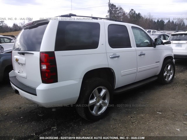 1GNSCBE03DR160077 - 2013 CHEVROLET TAHOE C1500 LT WHITE photo 4