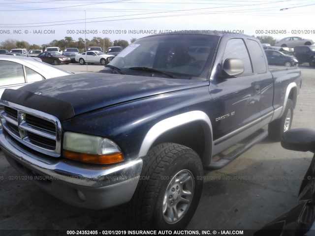 1B7GG22N51S323402 - 2001 DODGE DAKOTA BLUE photo 2