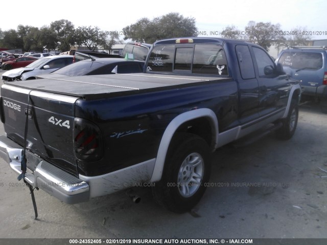 1B7GG22N51S323402 - 2001 DODGE DAKOTA BLUE photo 4