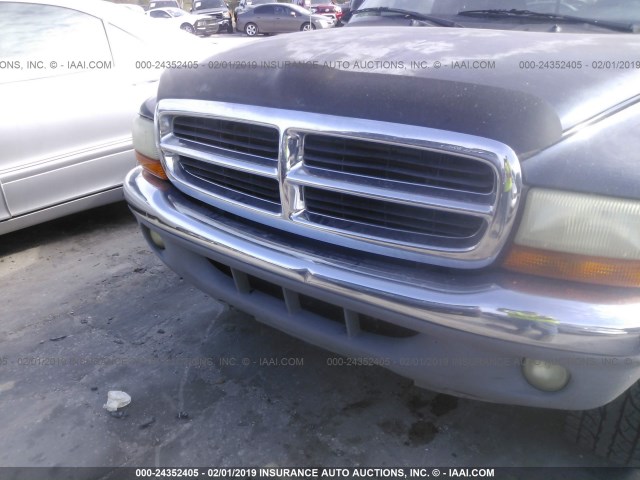 1B7GG22N51S323402 - 2001 DODGE DAKOTA BLUE photo 6