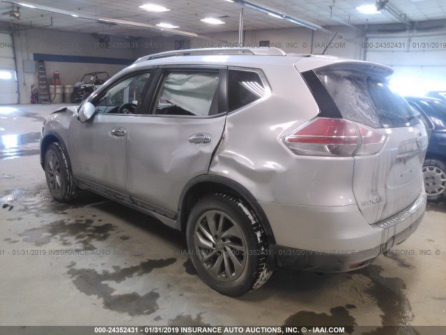 5N1AT2MV4FC763722 - 2015 NISSAN ROGUE S/SL/SV SILVER photo 3