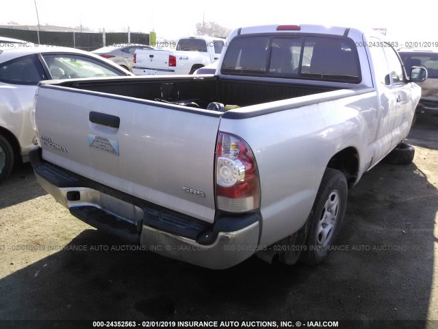 5TFTX4CN5BX007317 - 2011 TOYOTA TACOMA ACCESS CAB ვერცხლისფერი ფოტო 4