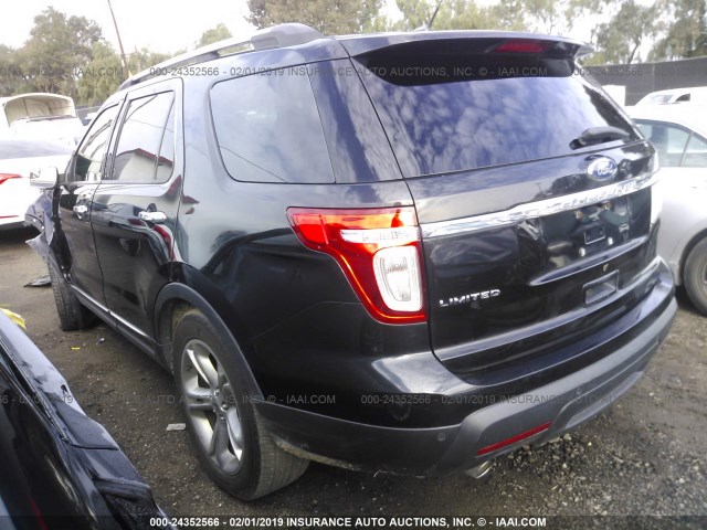 1FMHK7F85BGA18003 - 2011 FORD EXPLORER LIMITED BLACK photo 3