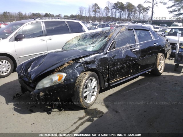 2G1WC5E39D1219186 - 2013 CHEVROLET IMPALA LTZ BLACK photo 2