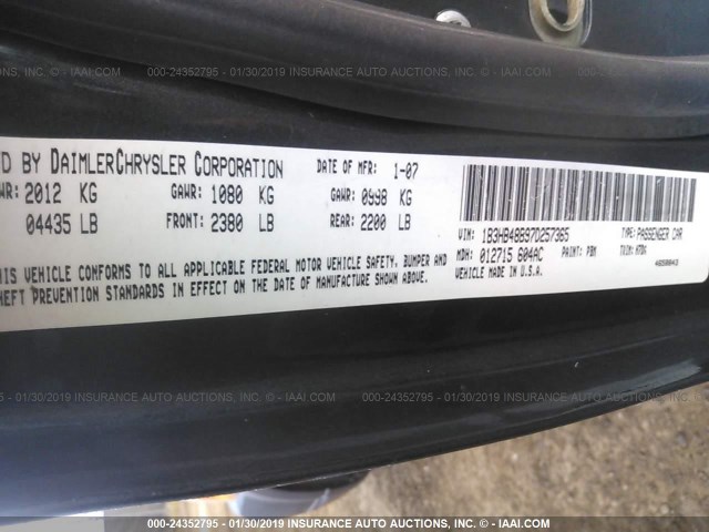 1B3HB48B97D257365 - 2007 DODGE CALIBER SXT BLUE photo 9