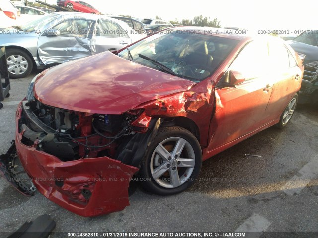 4T1BF1FK4CU527649 - 2012 TOYOTA CAMRY SE/LE/XLE RED photo 2