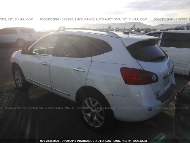 JN8AS5MT1BW180383 - 2011 NISSAN ROGUE S/SV/KROM WHITE photo 3