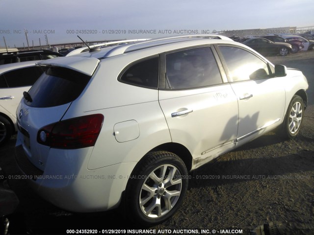 JN8AS5MT1BW180383 - 2011 NISSAN ROGUE S/SV/KROM WHITE photo 4