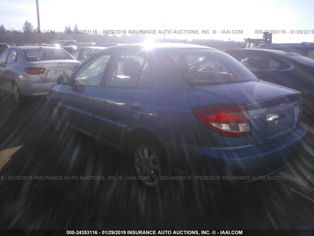 KNADC125146308396 - 2004 KIA RIO BLUE photo 3